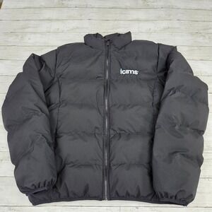 Mercer + Mettle Puffer Jacket Men L Black Embroidered icims MM7210 Full Zip Coat
